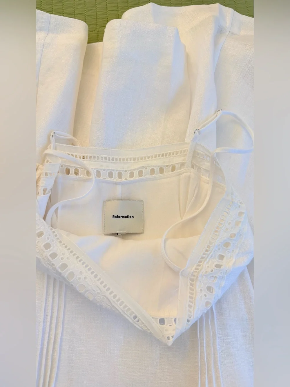 Reformation Pomona Linen Dress in white, brand new without tags, never worn. - Picture 15 of 15
